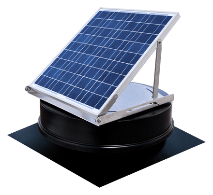 A solar panel is sitting on top of a black object