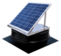 A solar panel is sitting on top of a black object