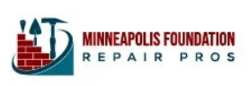 The minneapolis foundation repair pros logo shows a brick wall and a hammer.