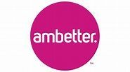Ambetter logo in a pink circle. White text reads