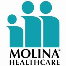 Teal logo of three stylized figures topped with circles, Molina Healthcare text below.