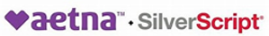 Logo: Aetna SilverScript, purple heart with