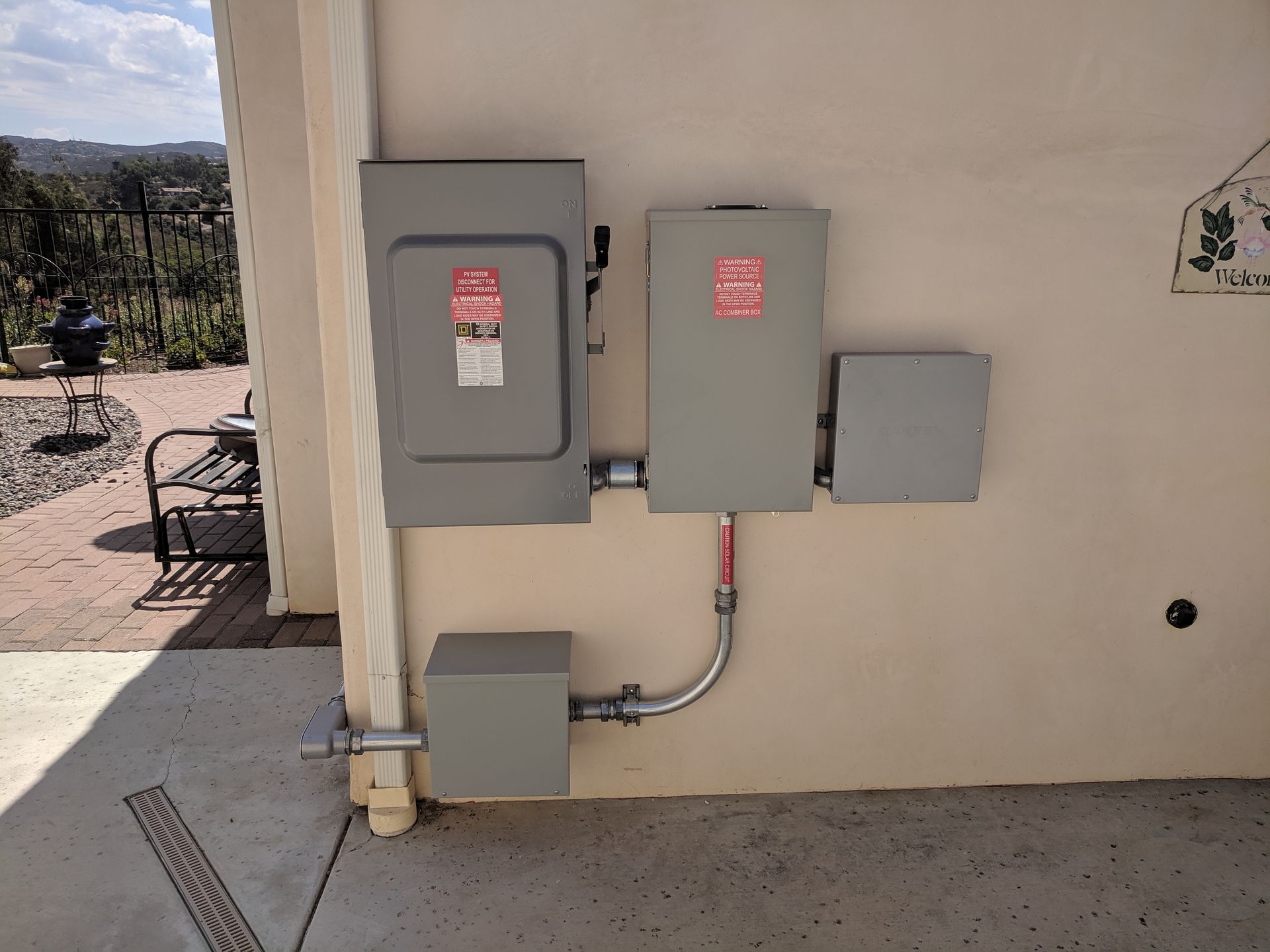 A wall with a box on it that says ' electrical ' on it