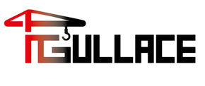 Un logo per un'azienda chiamata Gullace con un cappello da laureato.