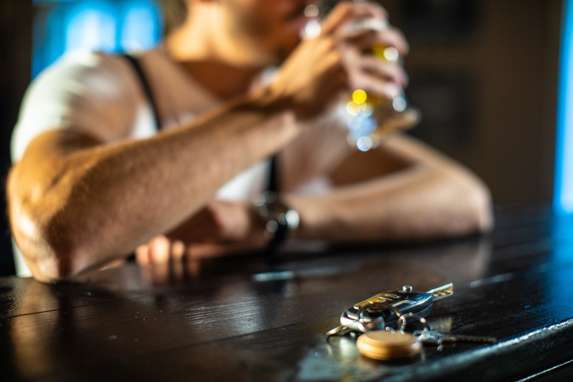 Man Drinking & Keys — Central Valley, NY — SCHONBERG LAW OFFICES