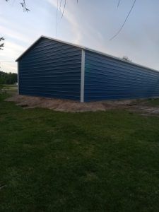 Blue metal building - Asheboro, NC | Ciro's Carports & More LLC