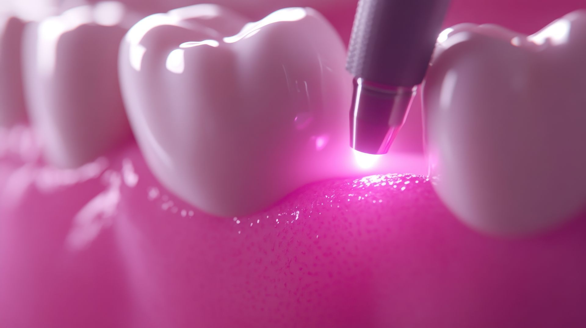 Digital illustration of a dental LANAP procedure.