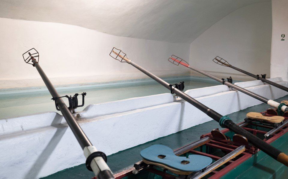 attrezzi per l'allenamento di canottaggio e vogatore