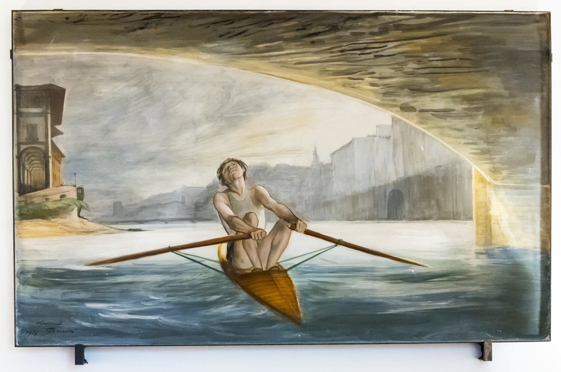 quadro raffigurante un canottiere