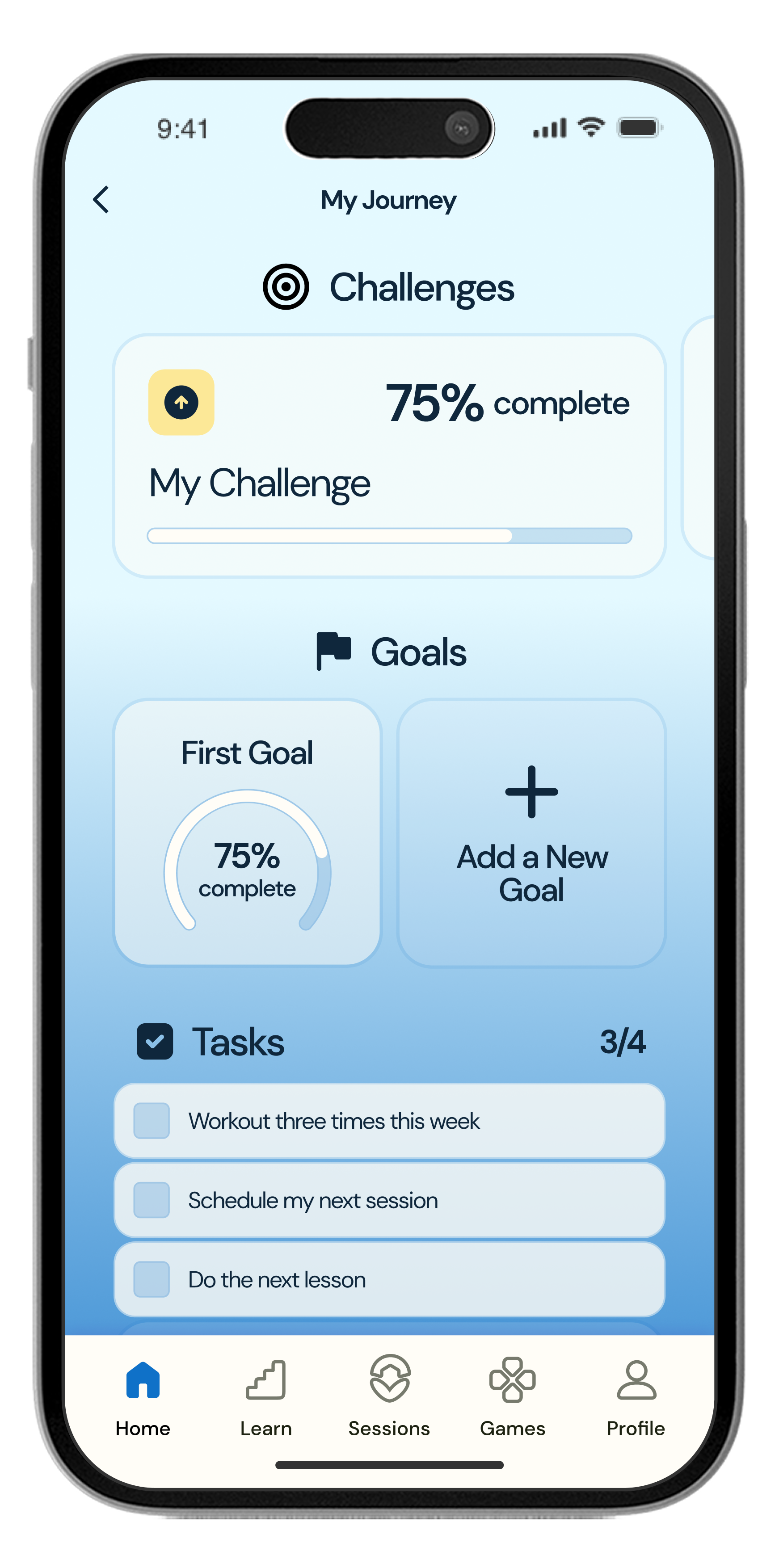 A cell phone with a dashboard on the screen.