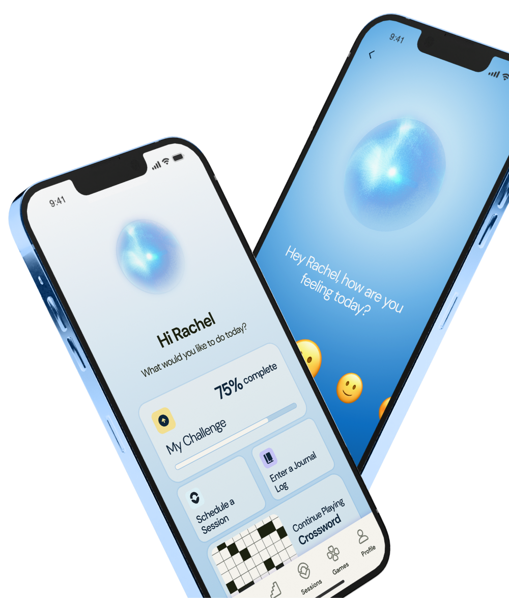 Two cell phones are sitting next to each other on a white background.