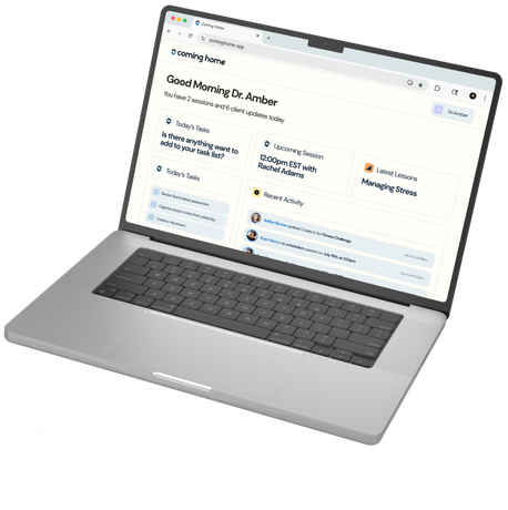 A laptop computer is open to a web page on a white background.