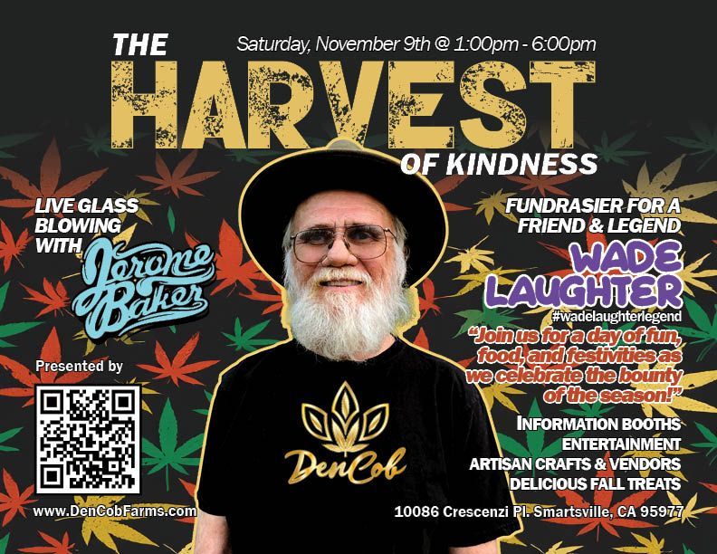 A man with a beard is on a poster for the harvest of kindness