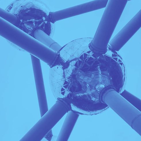 Looking up at a structure with a blue sky in the background