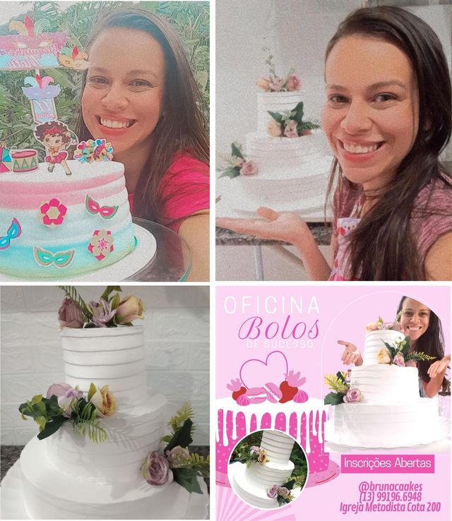 BOLO FEMININO SIMPLES EM CHANTININHO - Bruna Cake's 