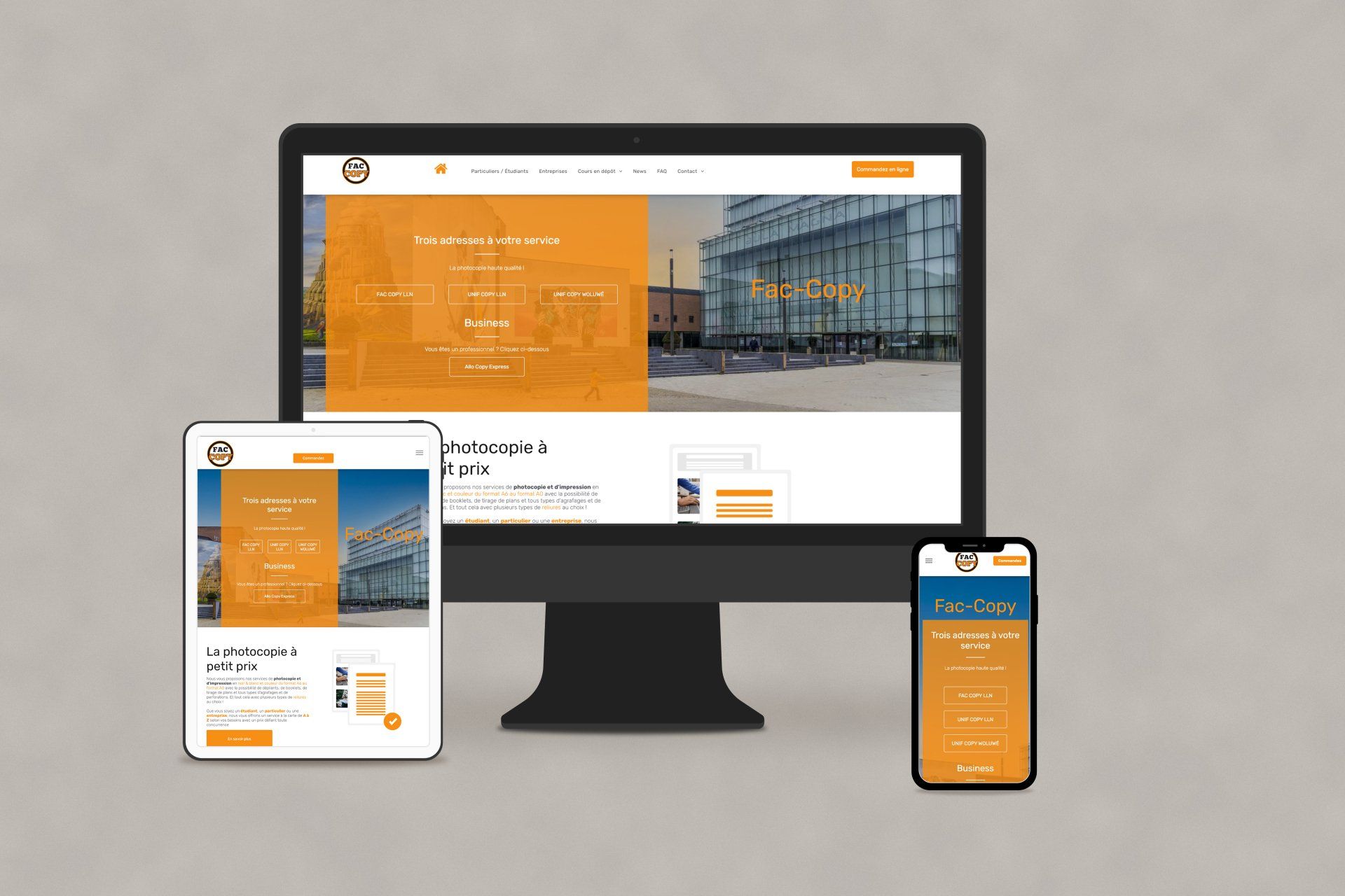 VERSUS Communication site internet Facopy Ottignies-Louvain-la-Neuve