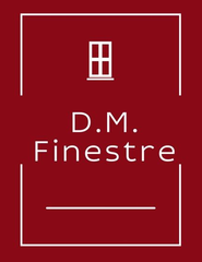 Un logo rosso scuro con un'icona di finestra bianca, la scritta 