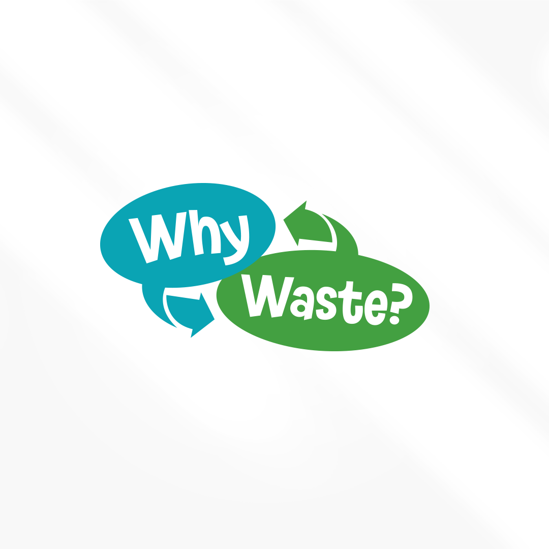 A logo that says why waste on it