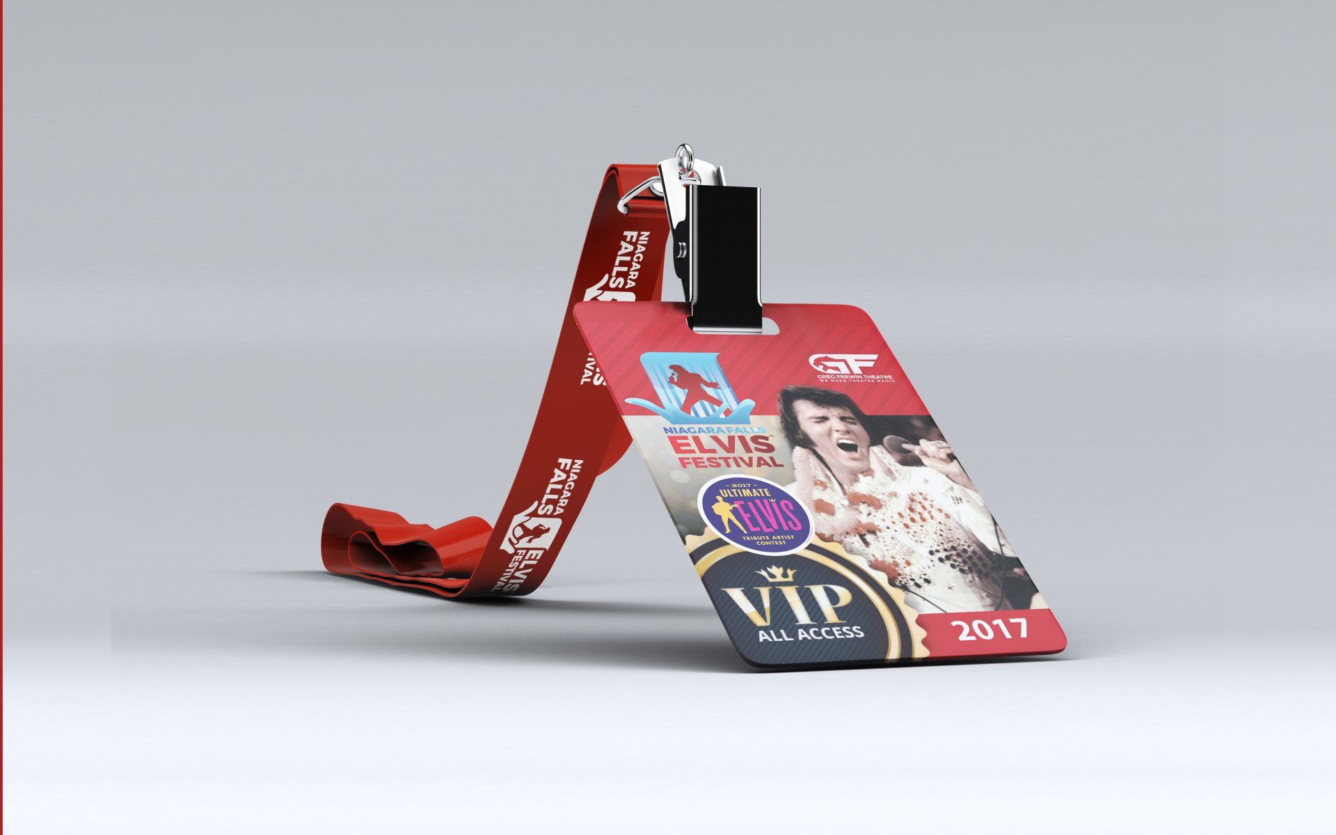 A red lanyard with a vip badge on it