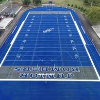 Blue football field with 