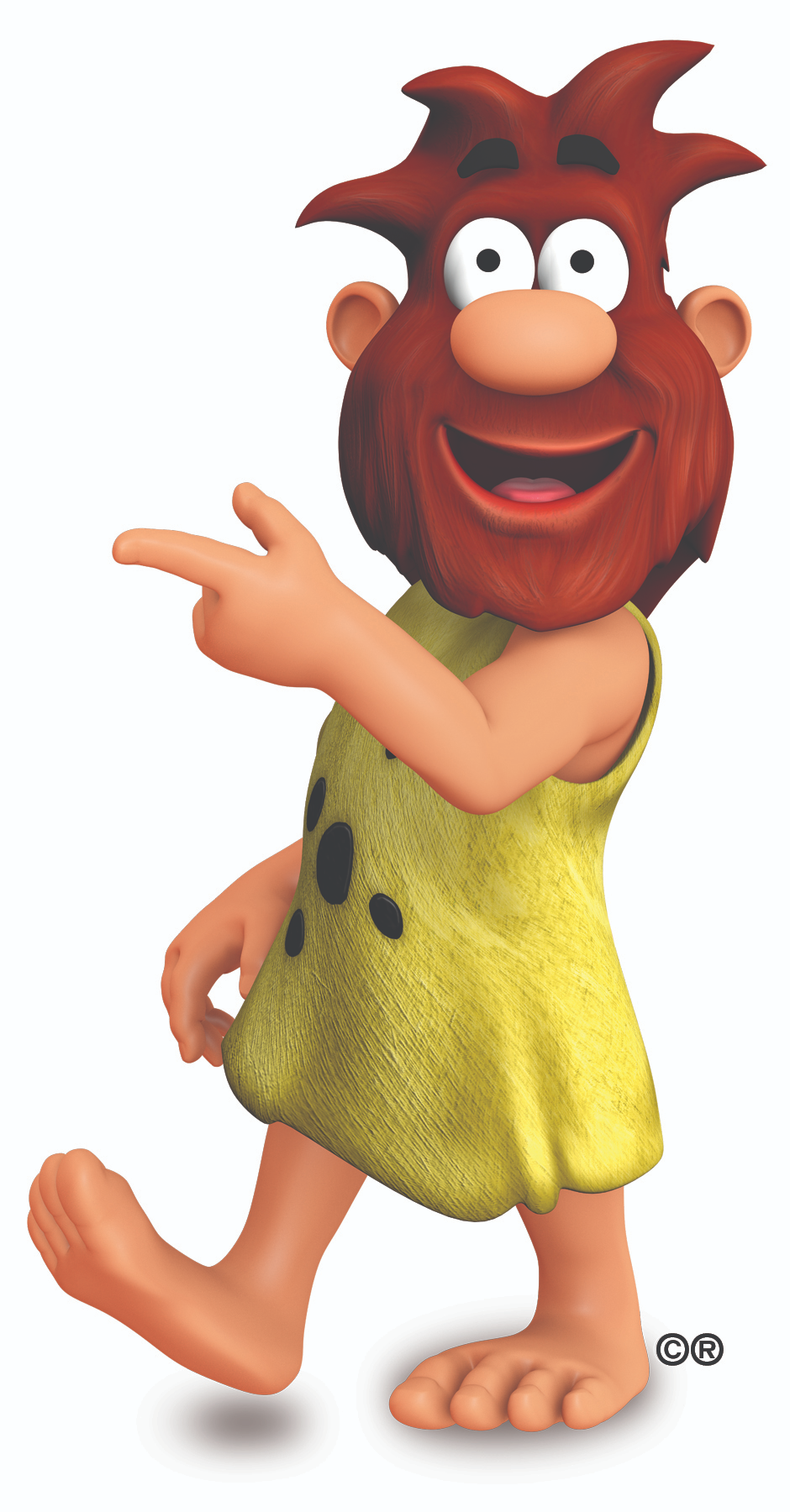 a cartoon character with a beard is pointing at something