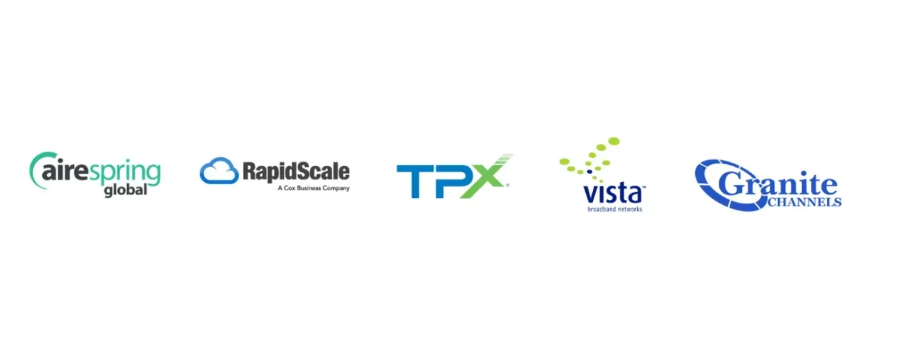 A row of logos for different companies on a white background.
