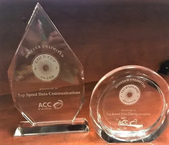 Gold Cup Award — Petaluma, CA — Top Speed Data Communications