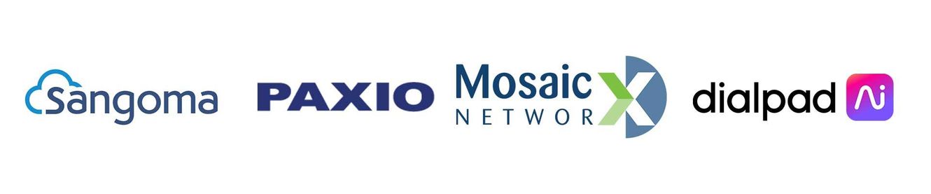 A logo for sangoma paxio mosaic network and didipad n