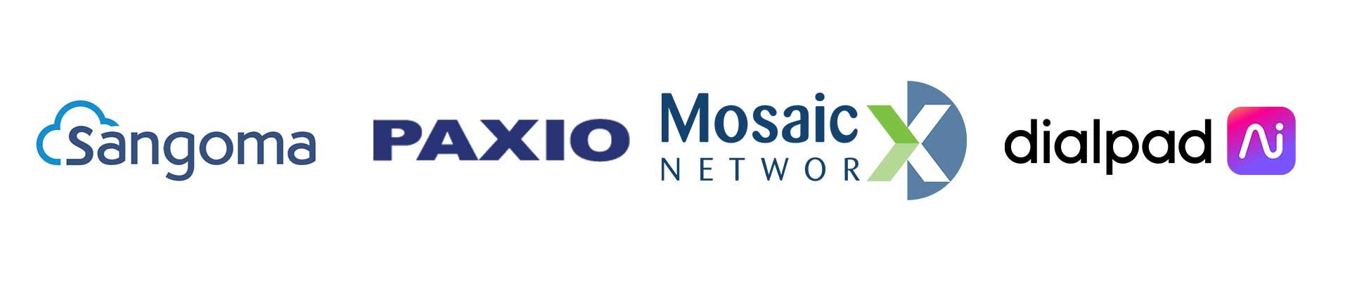 A logo for sangoma paxio mosaic network and didipad n