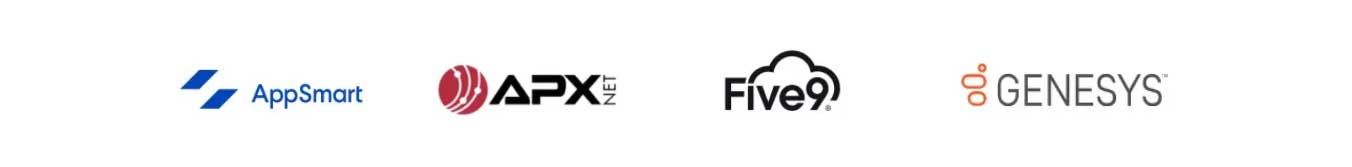 A blurry picture of a few logos including apx