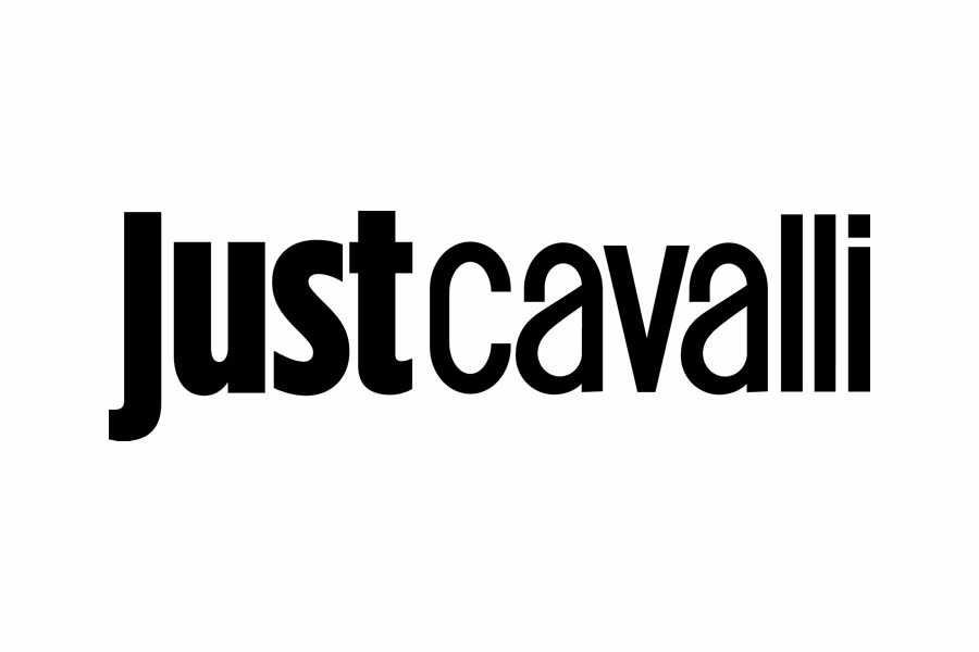 Logo Just Cavalli in testo nero.