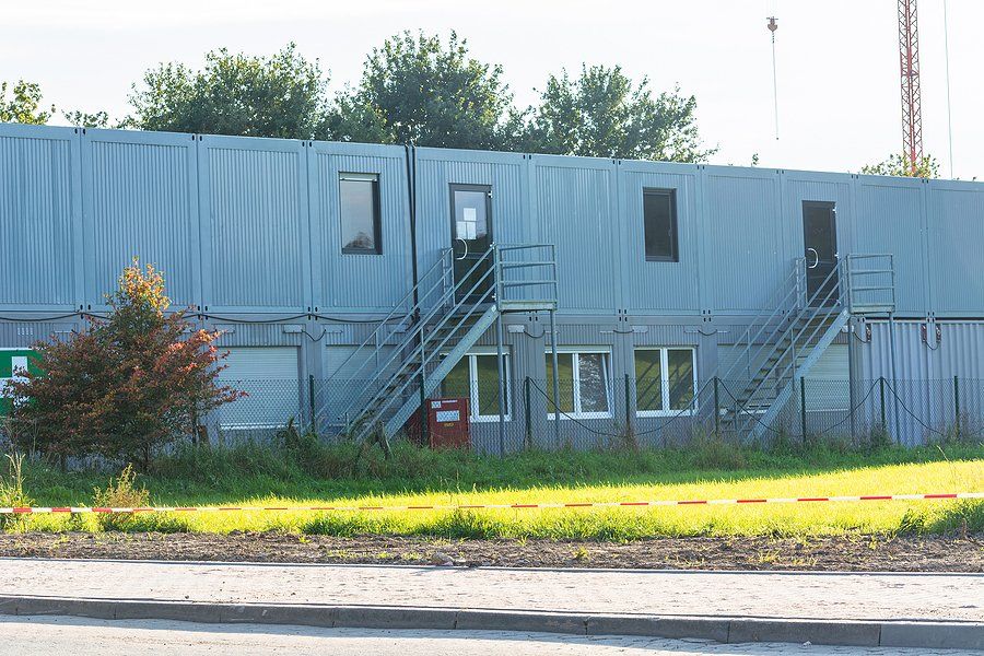 container home with stairs