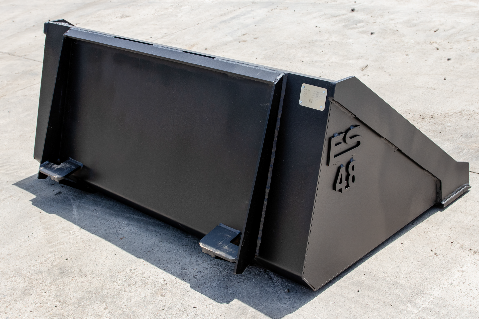 A black bucket with the number 48 on it