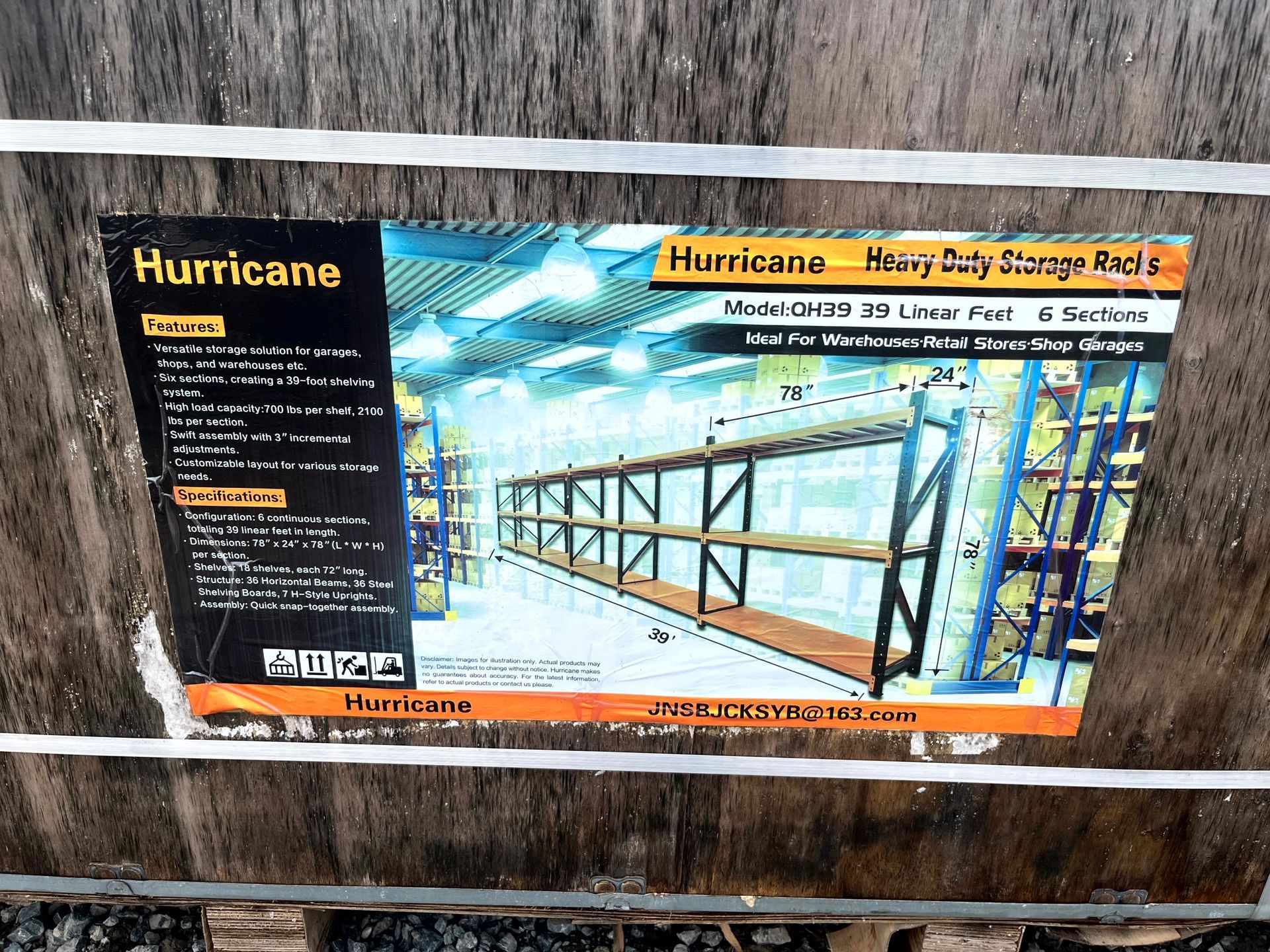 Hurricane 39' Shelves (6 sections)