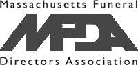 Massachusetts Funeral Directors Association logo. Dark gray block letters: MFA.