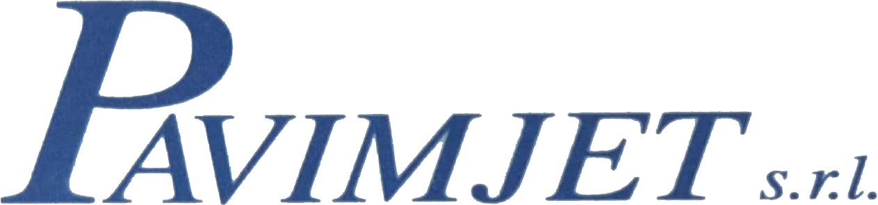 Un logo blu e bianco per pavimjet srl