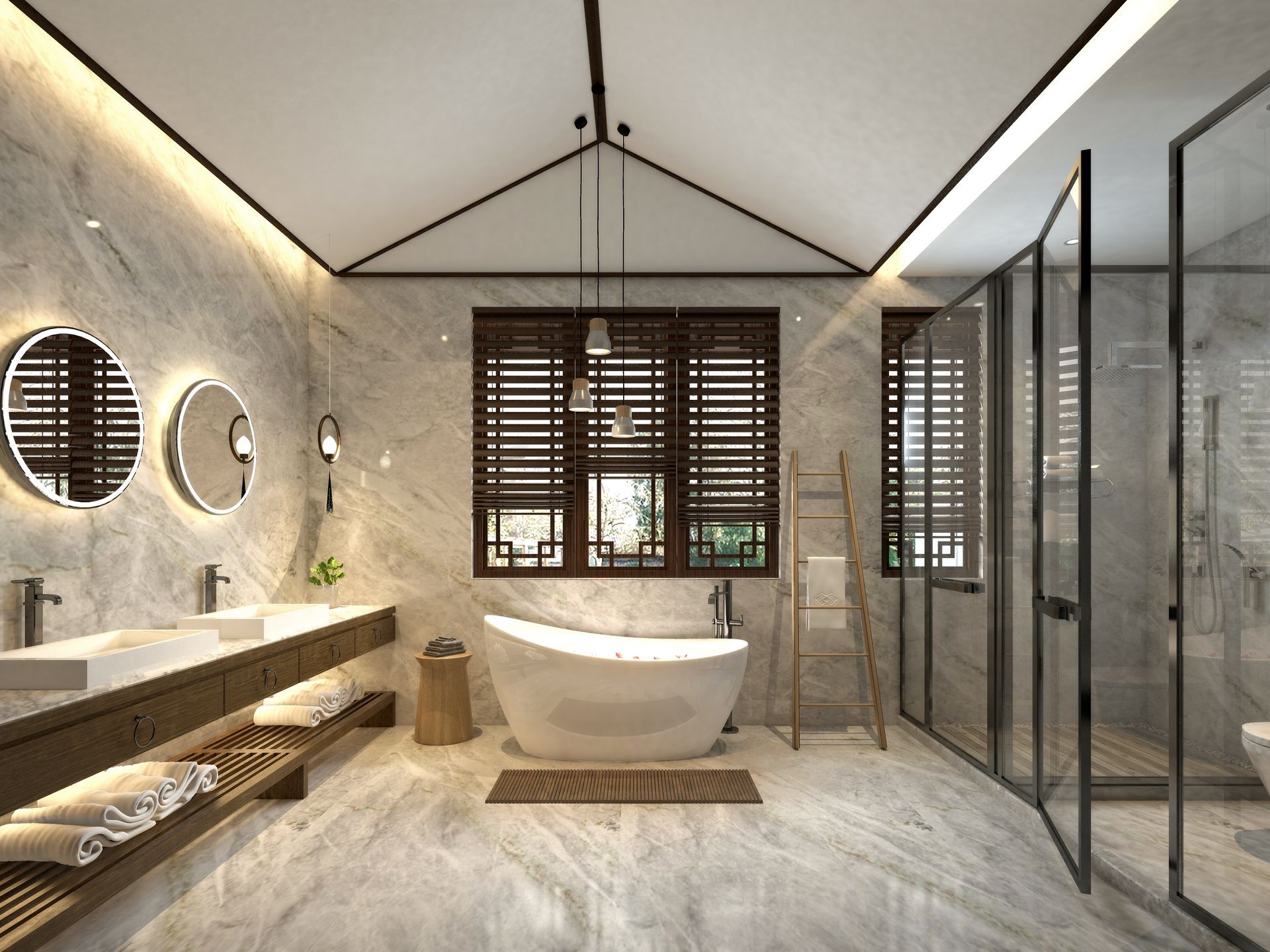 Spacious modern bathroom
