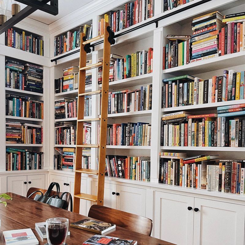 Bookshelves filled with books