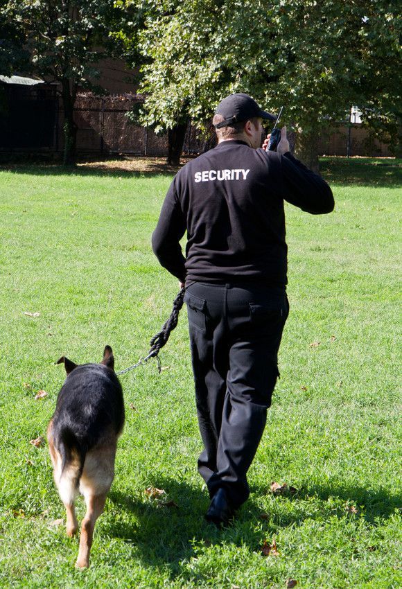 security guard with dog