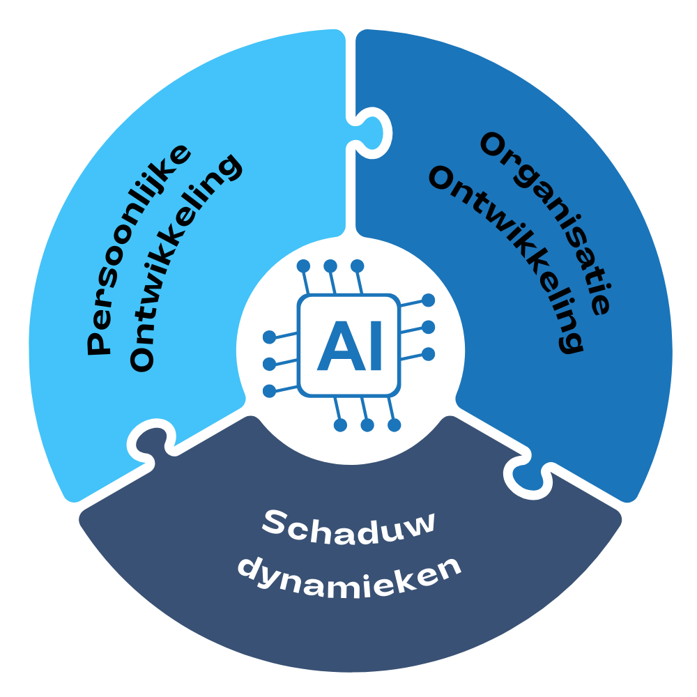 Diagram: Enthousiasme in hartvorm, omgeven door elkaar kruisende cirkels met de labels: Betekenis, Natuur, Financiën en Mensen.