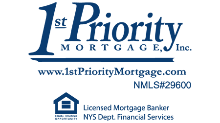 A logo for a company called 1st priority mortgage inc., a licensed mortgage banker