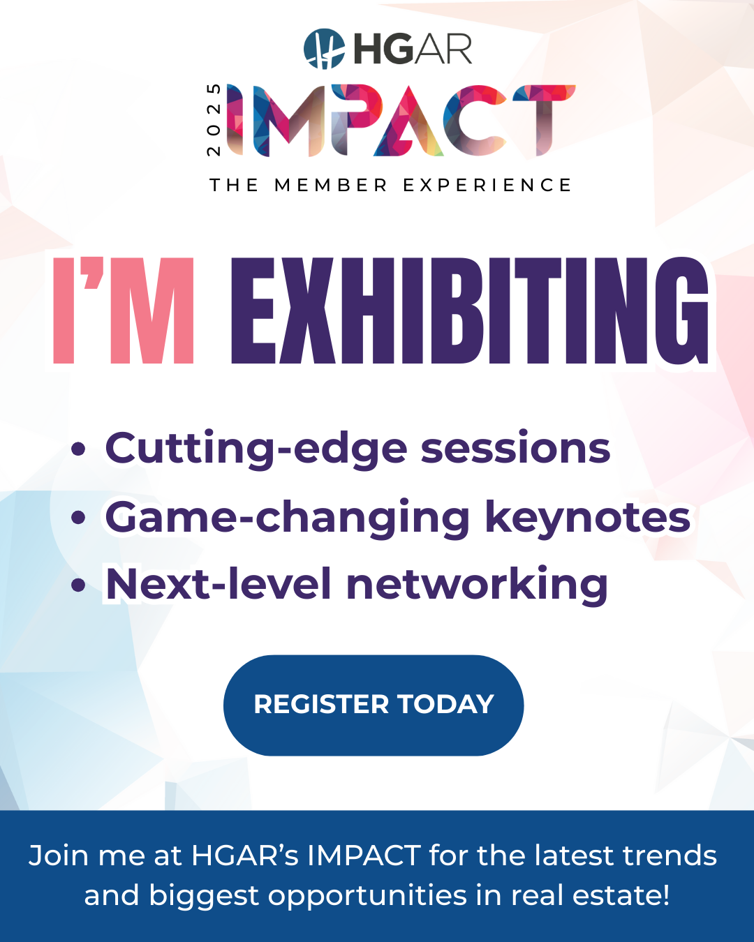 Promotional graphic for Instagram for Exhibitors attending HGAR's event IMPACT: The Member Experience