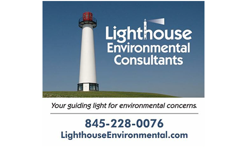 The logo for  lighthouse environmental consultants shows a lighthouse on top of a hill