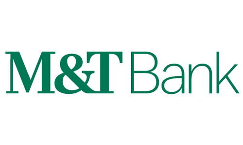 The m & t bank logo is green and white on a white background.