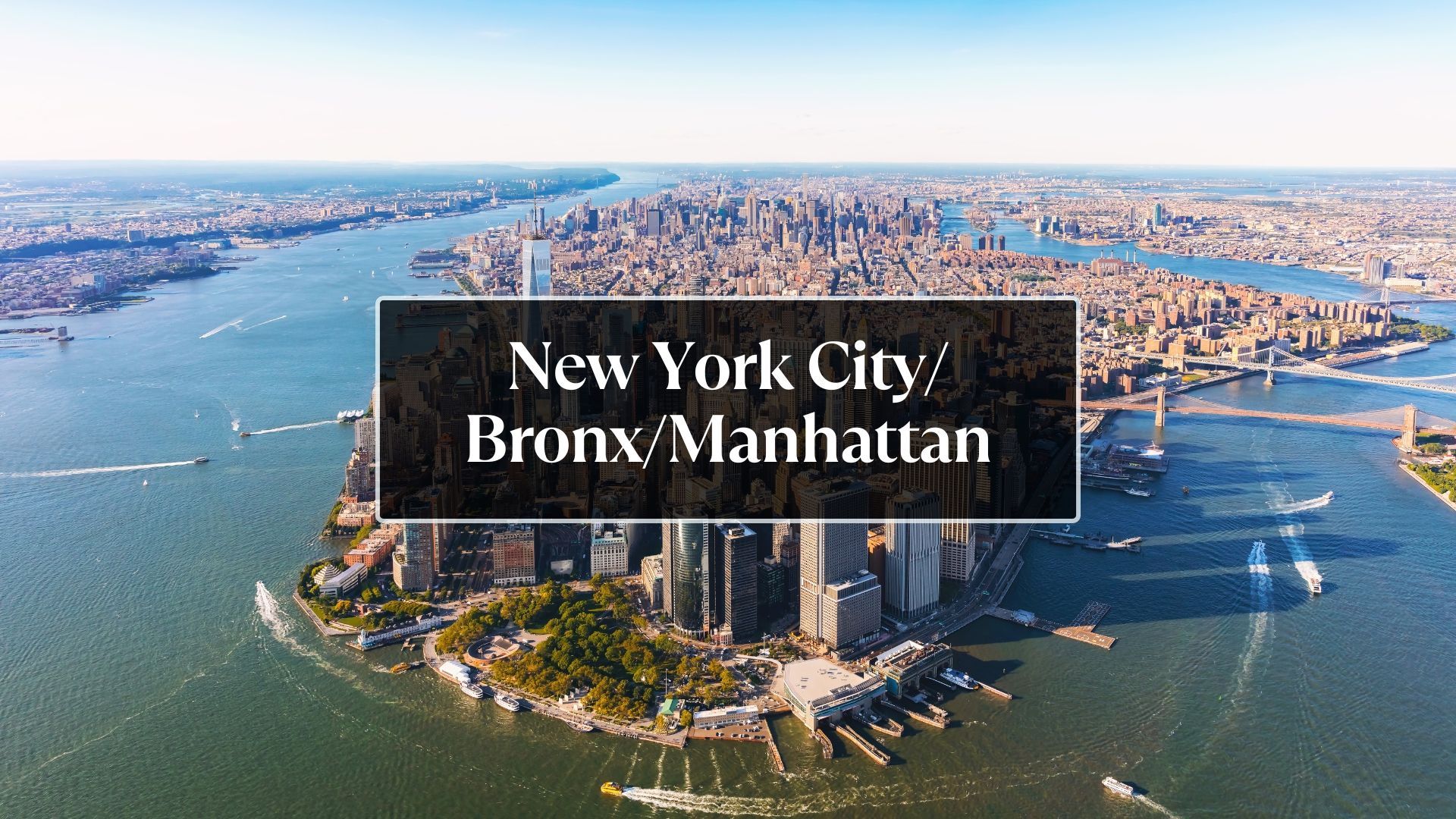 An aerial view of new york city bronx and manhattan