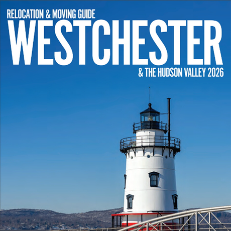 Cover of a relocation guide: white lighthouse, blue sky, and text