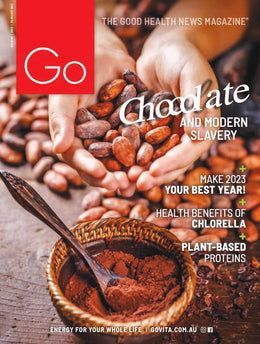 A magazine cover that says go chocolate and modern slavery