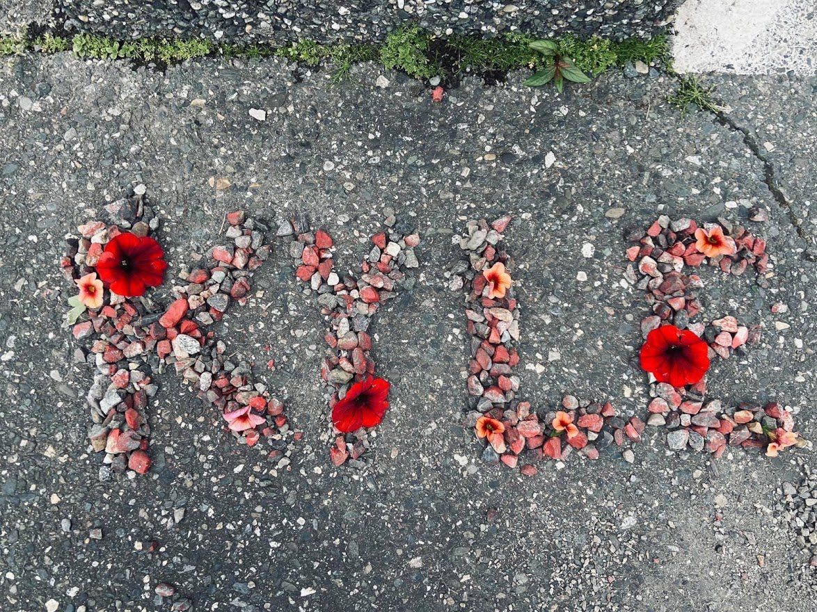 Kyle written with rocks