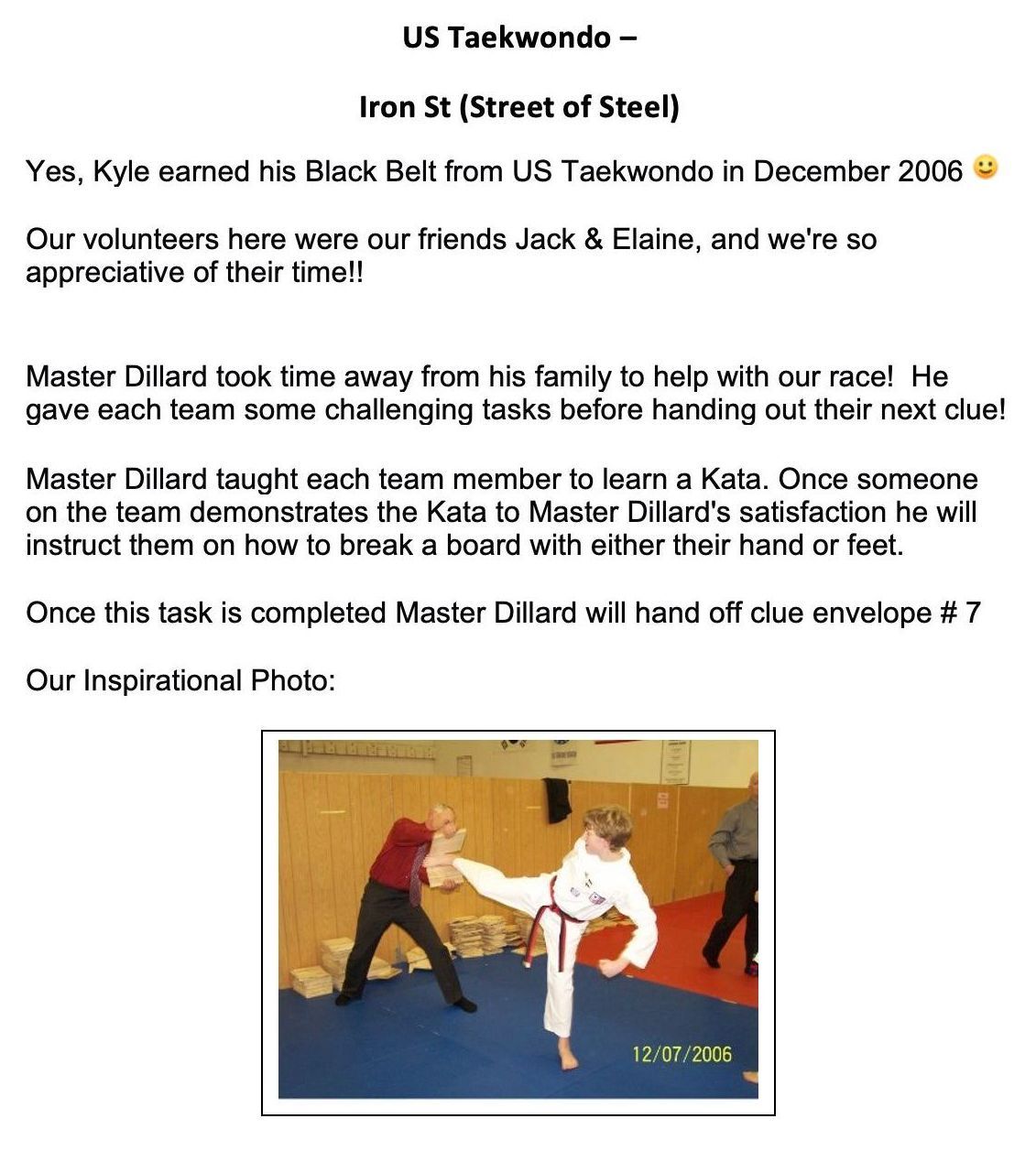 Clue 6 Taekwondo