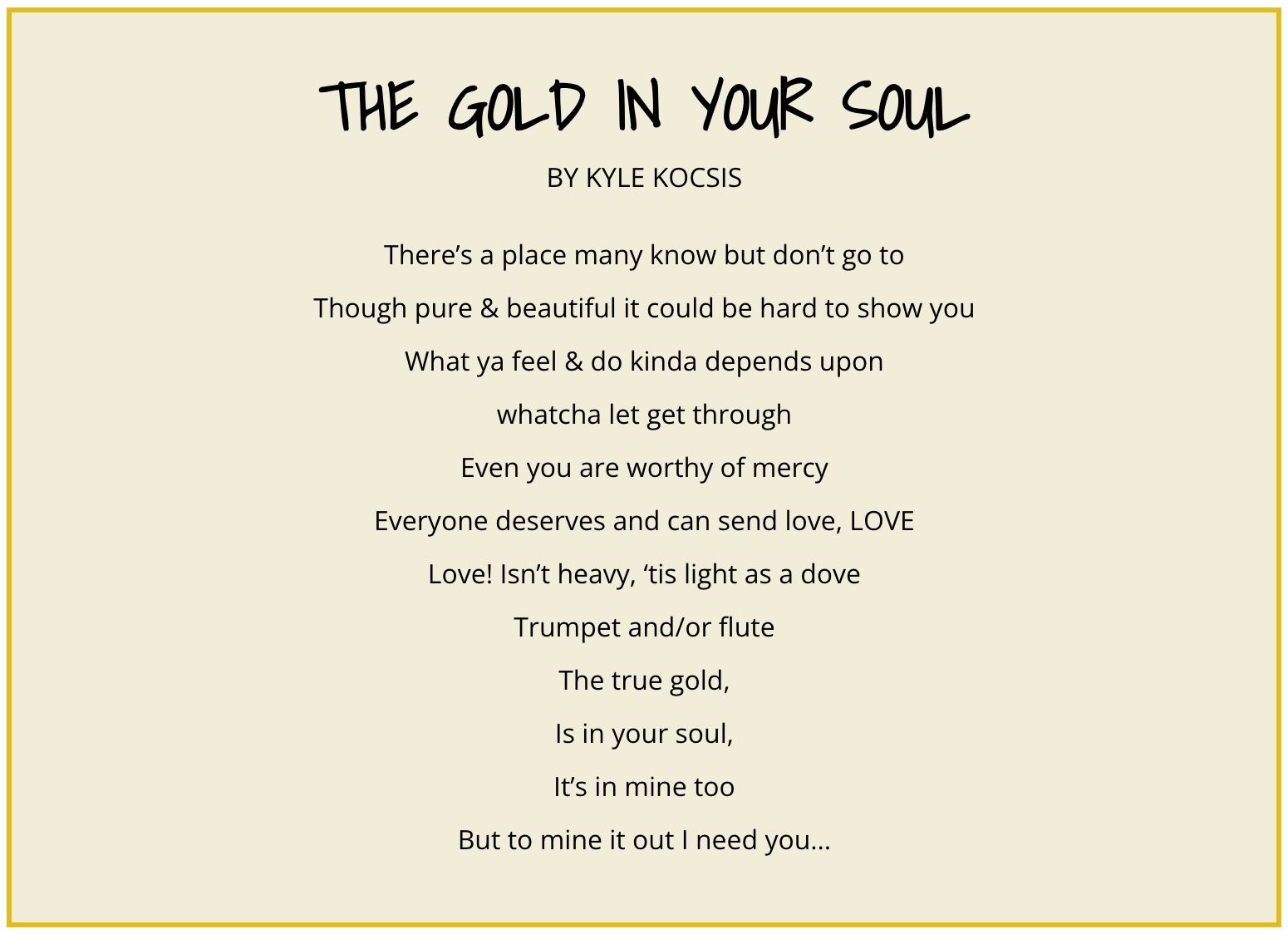 Gold in your soul - poem